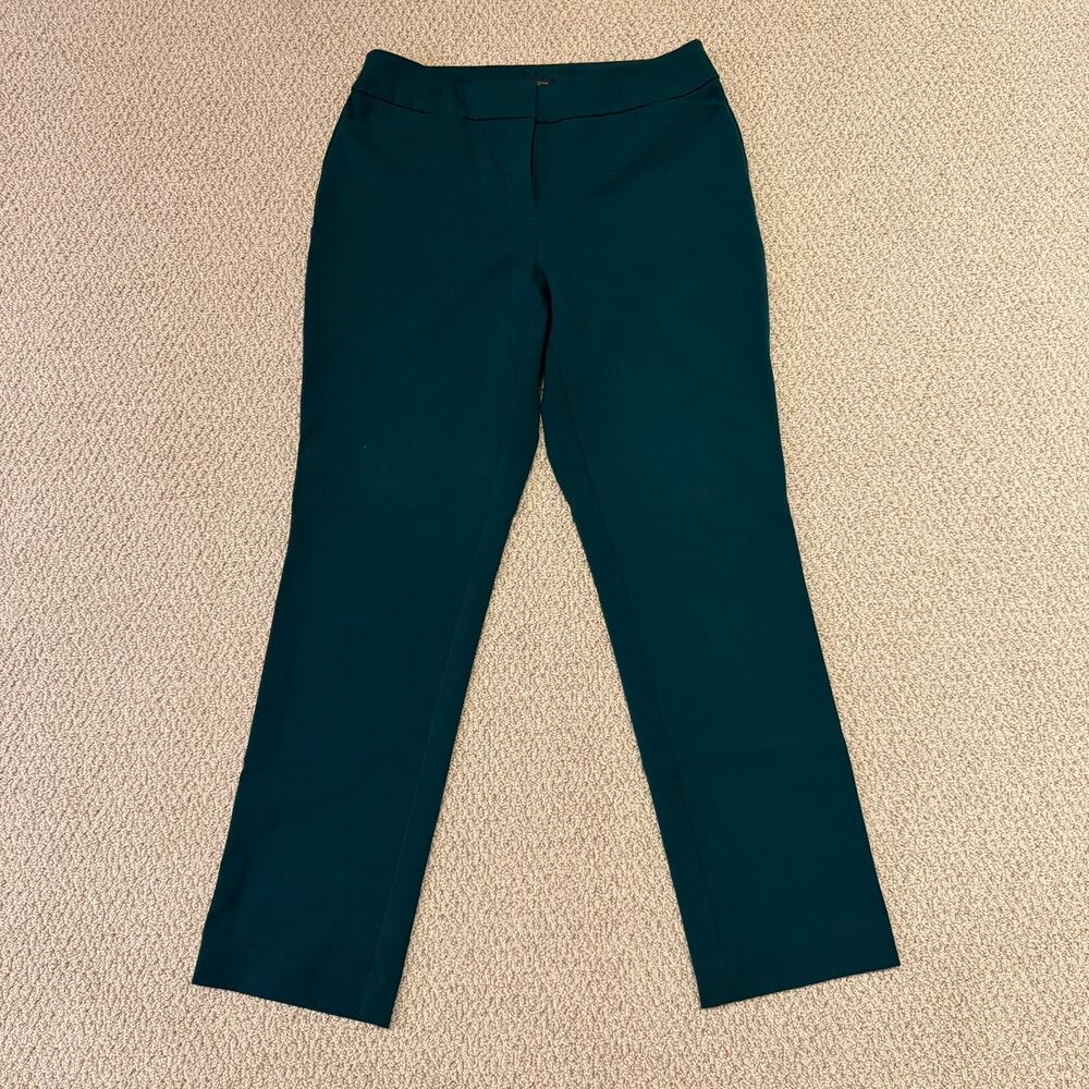 Ann Taylor Factory Womens Size 6 Teal Green Straight Leg Dress Pants 28" Inseam